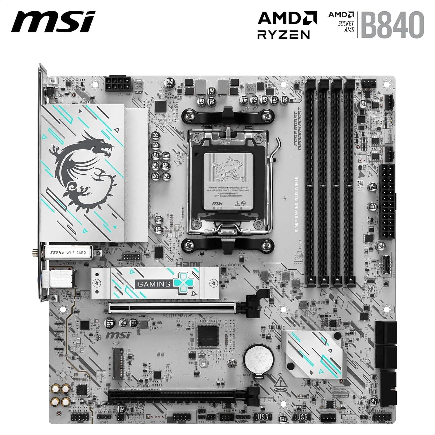 مادربرد MSI سوکت AM5 DDR5 mATX مدل PRO B840M GAMING PLUS WIFI6E مادربرد MSI سوکت AM5 DDR5 mATX مدل PRO B840M GAMING PLUS WIFI6E