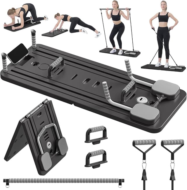 تخته پیلاتس خانگی JANUA چندمنظوره تاشو 5 کاره مدل Pilates Reformer (بنفش) تخته پیلاتس خانگی JANUA چندمنظوره تاشو 5 کاره مدل Pilates Reformer (بنفش)