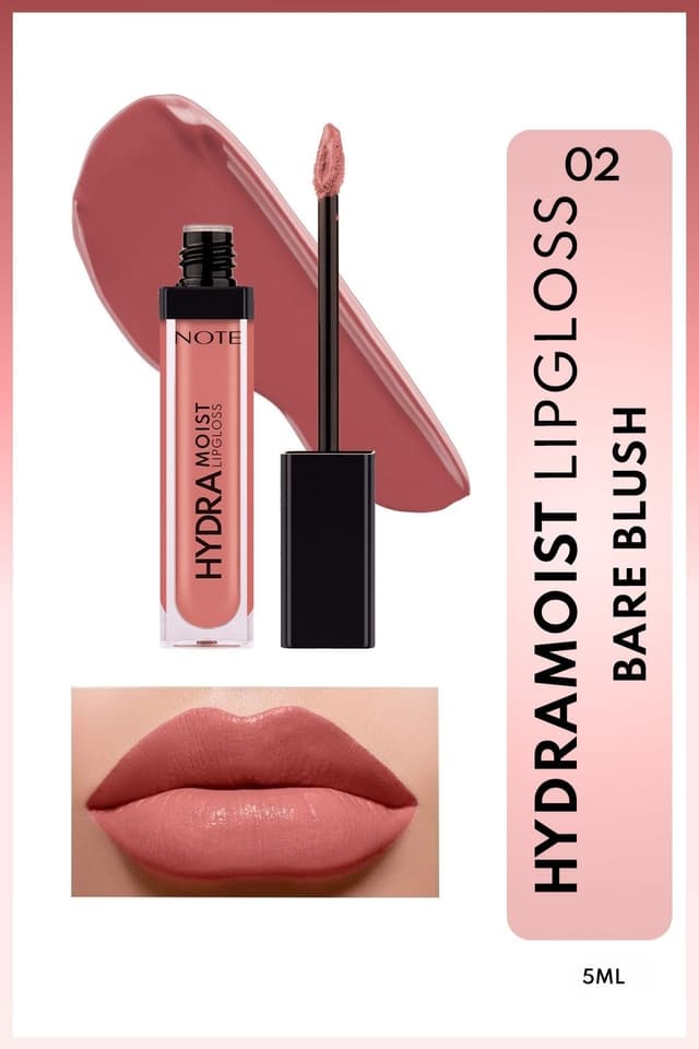 برق لب مرطوبکننده Note Cosmetics Hydramoist مدل 02 Bare Blush رنگ Nude برق لب مرطوبکننده Note Cosmetics Hydramoist مدل 02 Bare Blush رنگ Nude