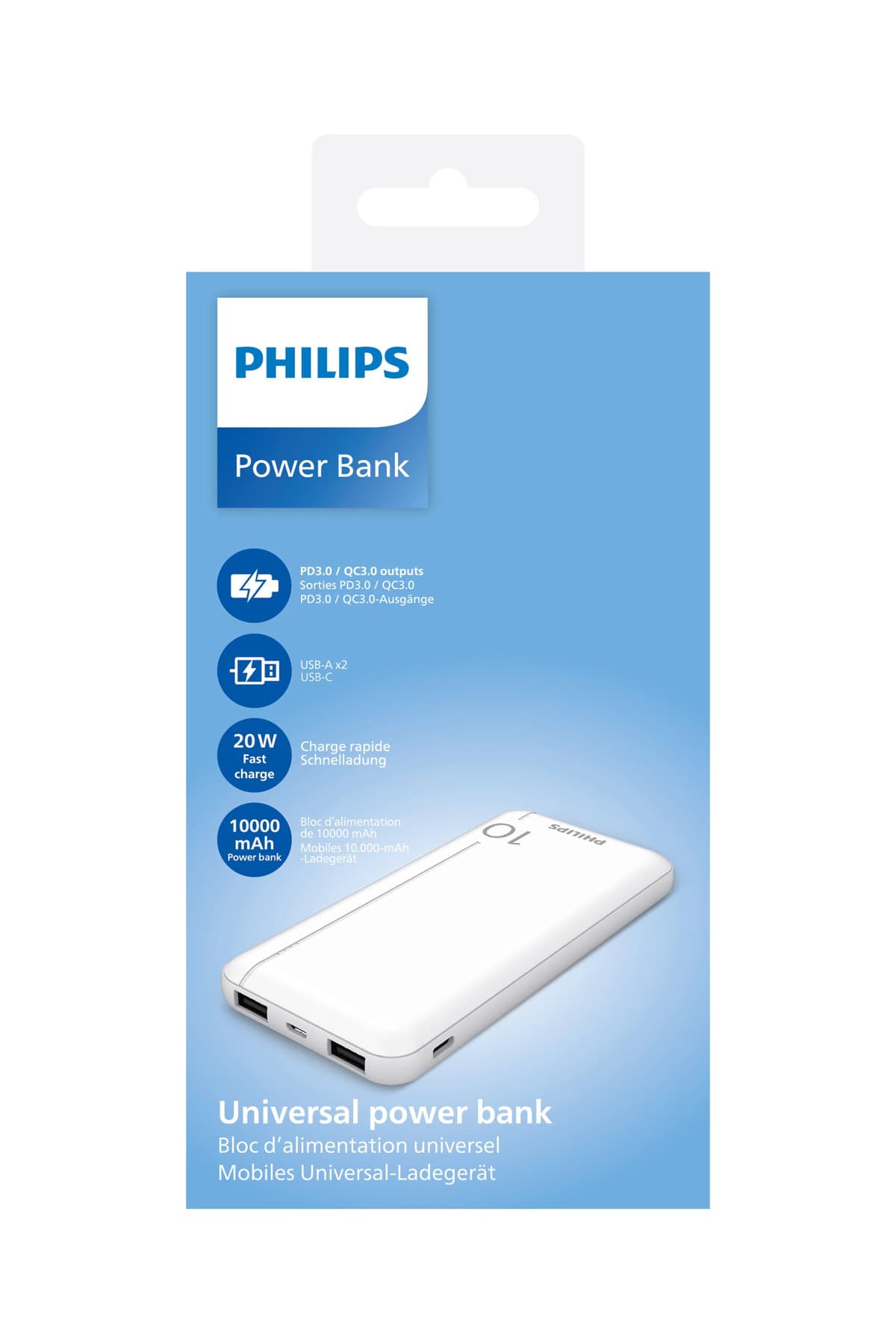 پاوربانک USB سریع Philips با دو ورودی USB مدل DLP1812PW پاوربانک USB سریع Philips با دو ورودی USB مدل DLP1812PW