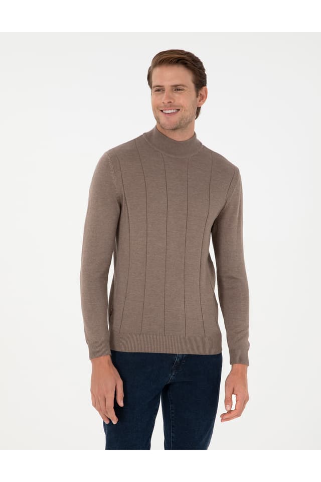 پلیور مردانه Pierre Cardin بافت Slim Fit یقه نیمبالاپوش رنگ ملانژ ویزون مدل 50300460-VR174 پلیور مردانه Pierre Cardin بافت Slim Fit یقه نیمبالاپوش رنگ ملانژ ویزون مدل 50300460-VR174