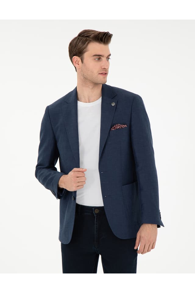 کت مردانه Pierre Cardin سرمهای اسلیم فیت ترکیب کتان مدل 50306748-VR033 کت مردانه Pierre Cardin سرمهای اسلیم فیت ترکیب کتان مدل 50306748-VR033