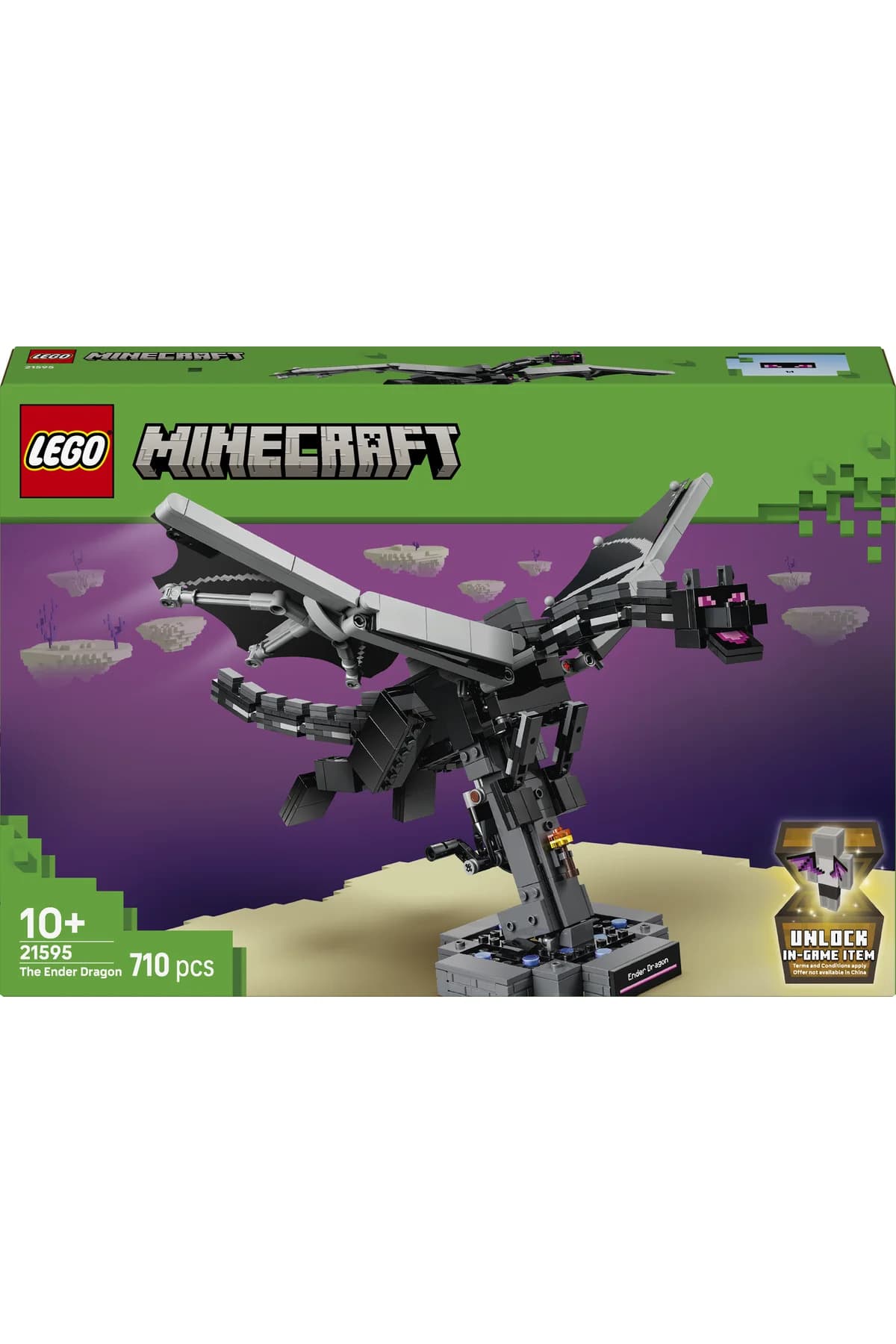 ست ساختنی برای کودکان بالای ۱۰ سال لگو Minecraft اژدهای Ender مدل 21595، 710 قطعه ست ساختنی برای کودکان بالای ۱۰ سال لگو Minecraft اژدهای Ender مدل 21595، 710 قطعه