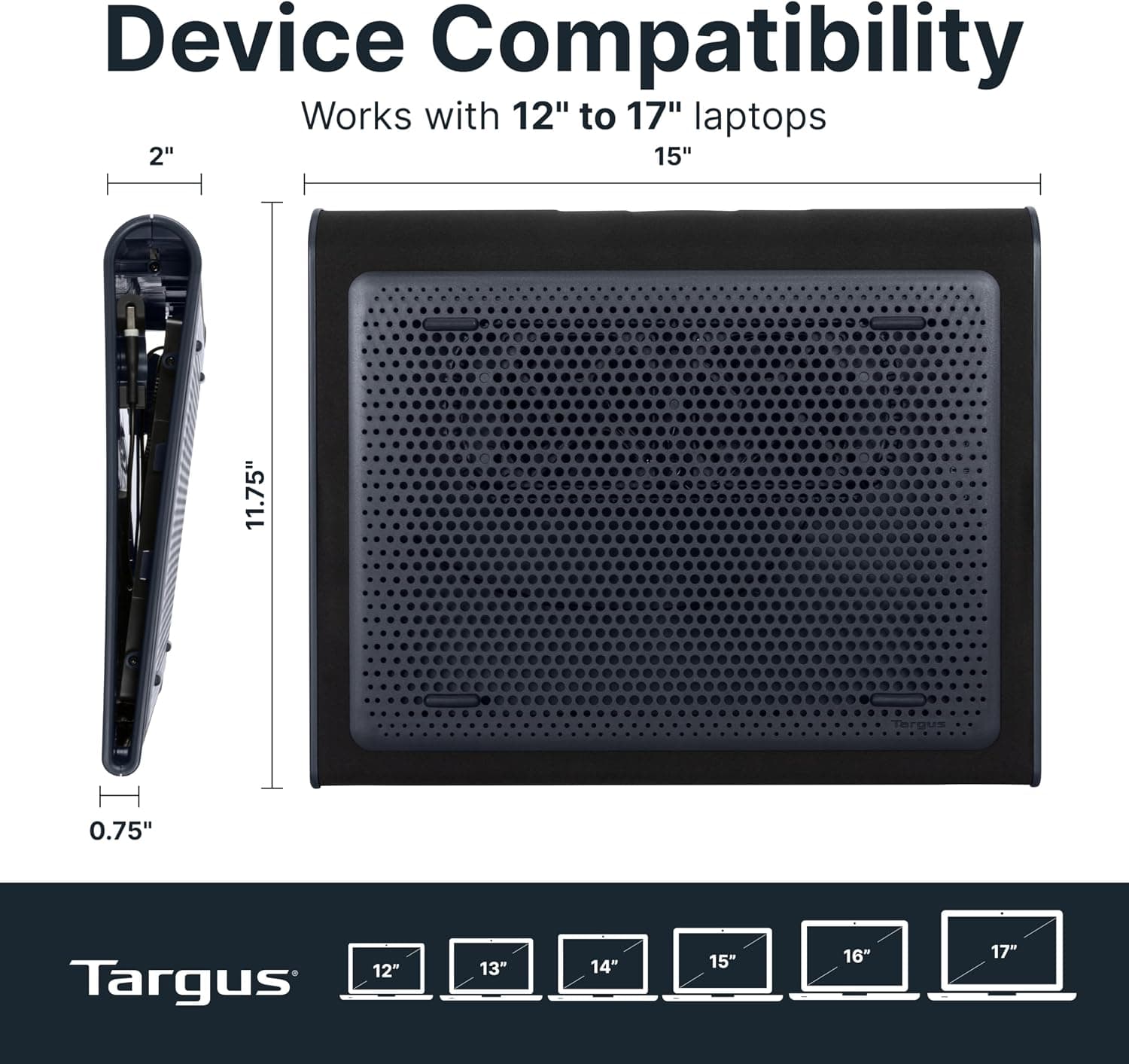 پد خنککننده لپتاپ Targus با دو فن مشکی/خاکستری مدل Awe55Us پد خنککننده لپتاپ Targus با دو فن مشکی/خاکستری مدل Awe55Us