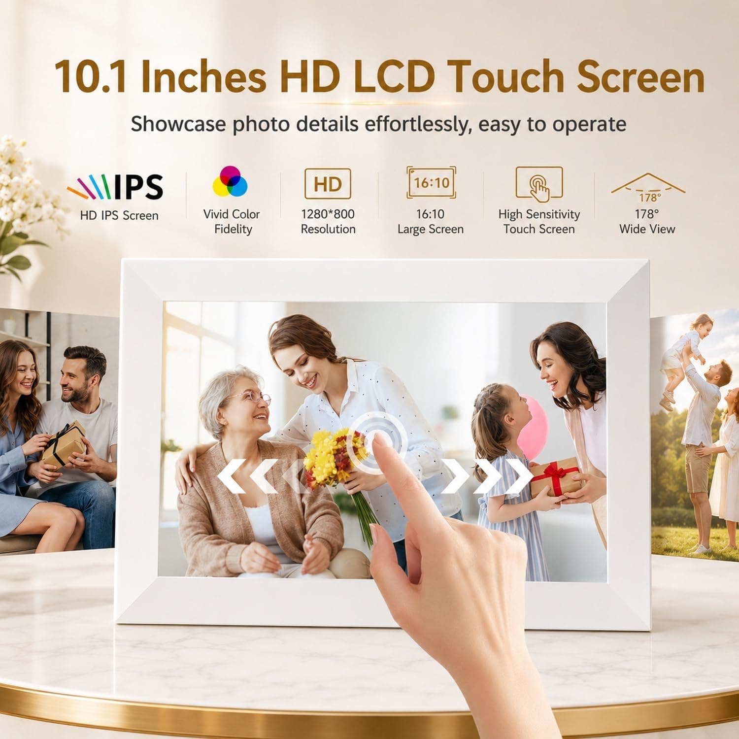 قاب عکس دیجیتال ZoYue وایفای Frameo 10.1 اینچ لمسی IPS 32GB قاب عکس دیجیتال ZoYue وایفای Frameo 10.1 اینچ لمسی IPS 32GB