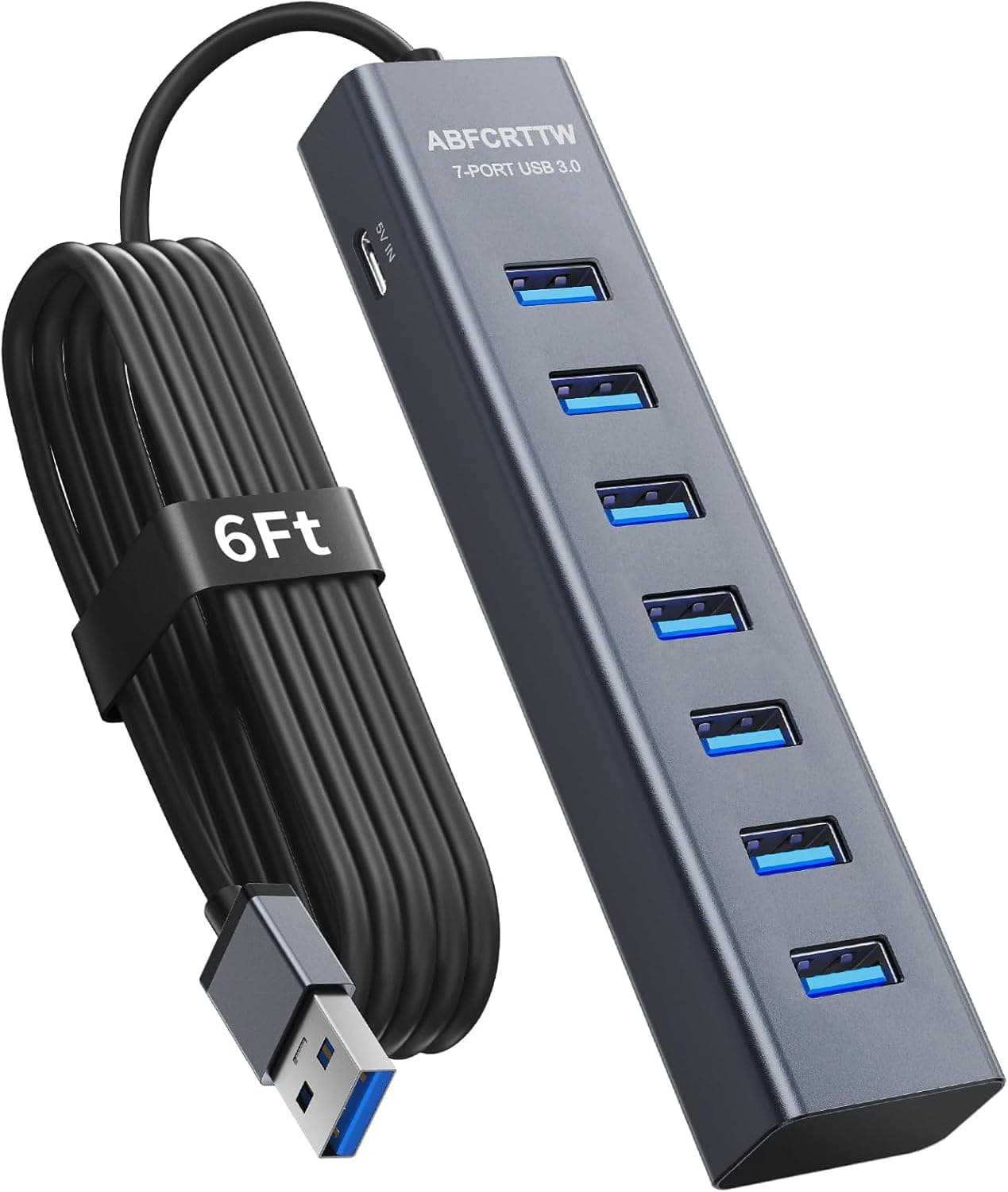 هاب USB 3.0 ABFCRTTW هفتپورت آلومینیومی با کابل 180 cm هاب USB 3.0 ABFCRTTW هفتپورت آلومینیومی با کابل 180 cm