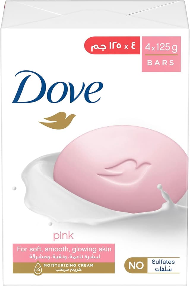 صابون کرمی Dove مناسب انواع پوست صورتی با ¼ کرم مرطوبکننده 125g بسته 4 عددی صابون کرمی Dove مناسب انواع پوست صورتی با ¼ کرم مرطوبکننده 125g بسته 4 عددی
