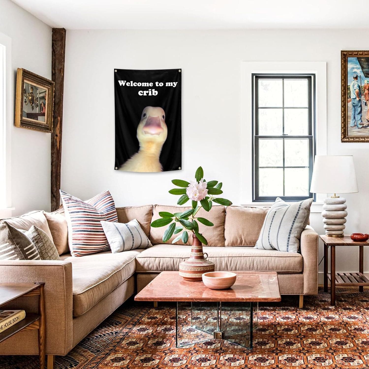 گوبلن دیواری ILINJAU با نوشته طنز به خانه من خوش آمدید 2x3Ft گوبلن دیواری ILINJAU با نوشته طنز به خانه من خوش آمدید 2x3Ft