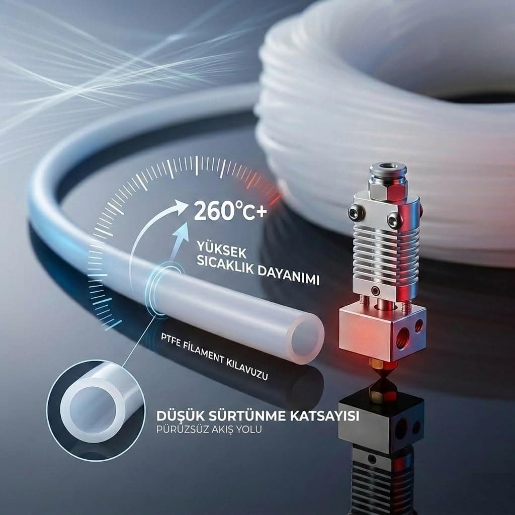لوله راهنمای فیلامنت PTFE پرینتر سه بعدی Genel مناسب فیلامنت 1.75mm 2 متر لوله راهنمای فیلامنت PTFE پرینتر سه بعدی Genel مناسب فیلامنت 1.75mm 2 متر