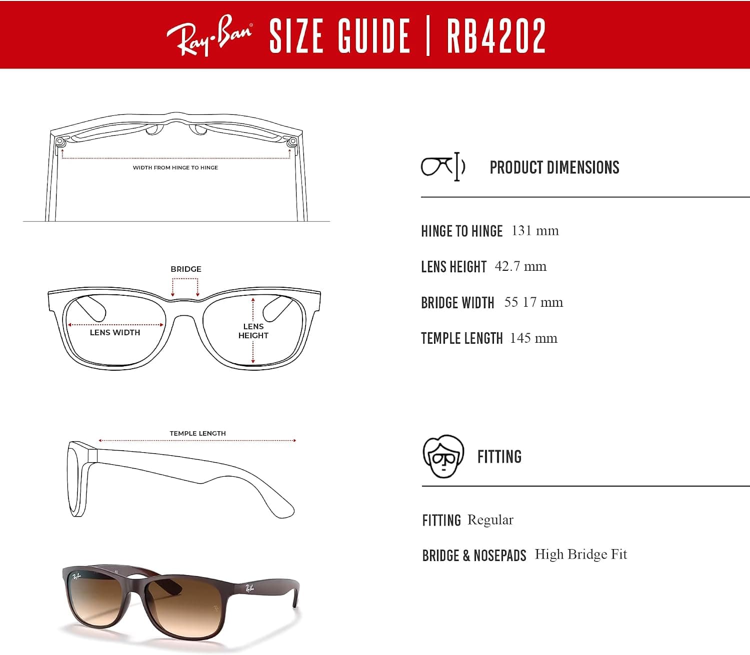 عینک آفتابی مردانه Ray-Ban مدل 0RB4202 عینک آفتابی مردانه Ray-Ban مدل 0RB4202