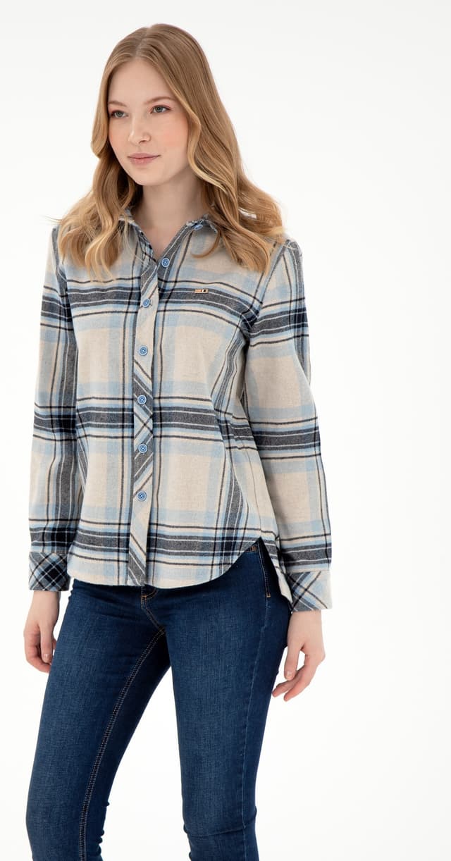 پیراهن زنانه U.S. Polo Assn. کرم آستین بلند مدل 50297116-VR071 پیراهن زنانه U.S. Polo Assn. کرم آستین بلند مدل 50297116-VR071
