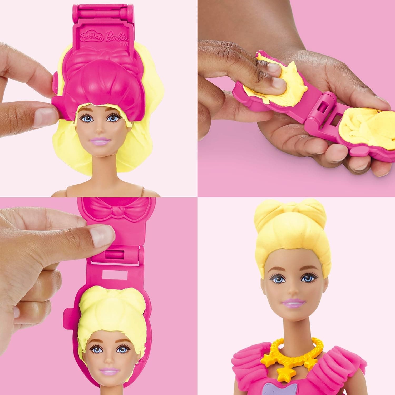 ست خمیربازی برای دختران و پسران 5+ Play-Doh Barbie با خمیر شکلدهی، لباس عروسک و 9 اکسسوری مد ست خمیربازی برای دختران و پسران 5+ Play-Doh Barbie با خمیر شکلدهی، لباس عروسک و 9 اکسسوری مد