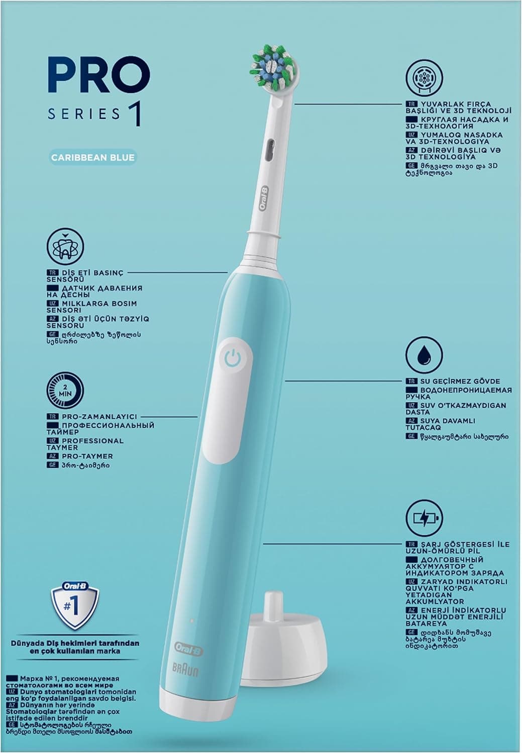 مسواک برقی Oral-B Pro Series 1 دوتایی سیاه و آبی ۲ سر مسواک برقی Oral-B Pro Series 1 دوتایی سیاه و آبی ۲ سر