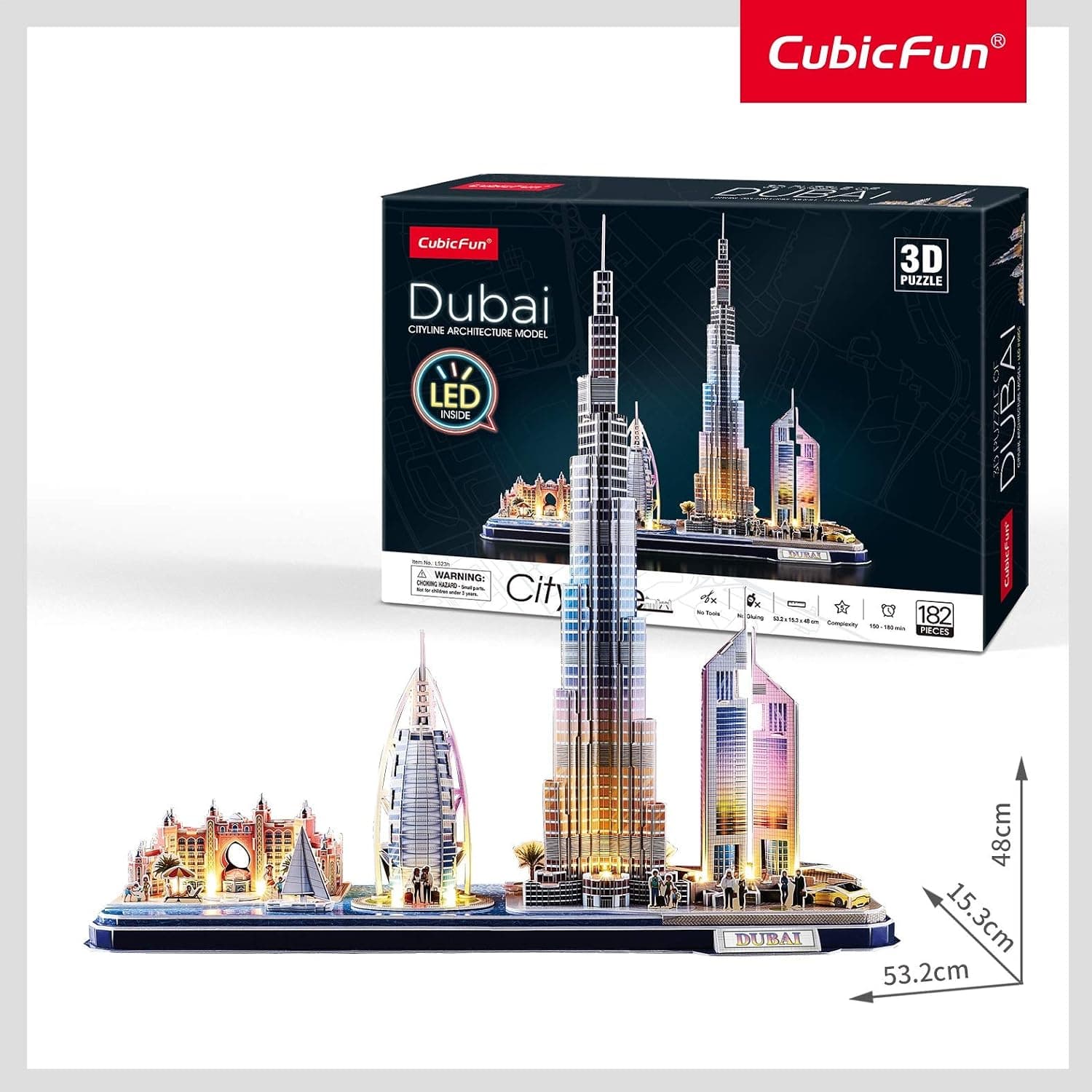 پازل سهبعدی CubicFun City Line - Dubai با چراغ LED مدل CUB/L523h پازل سهبعدی CubicFun City Line - Dubai با چراغ LED مدل CUB/L523h