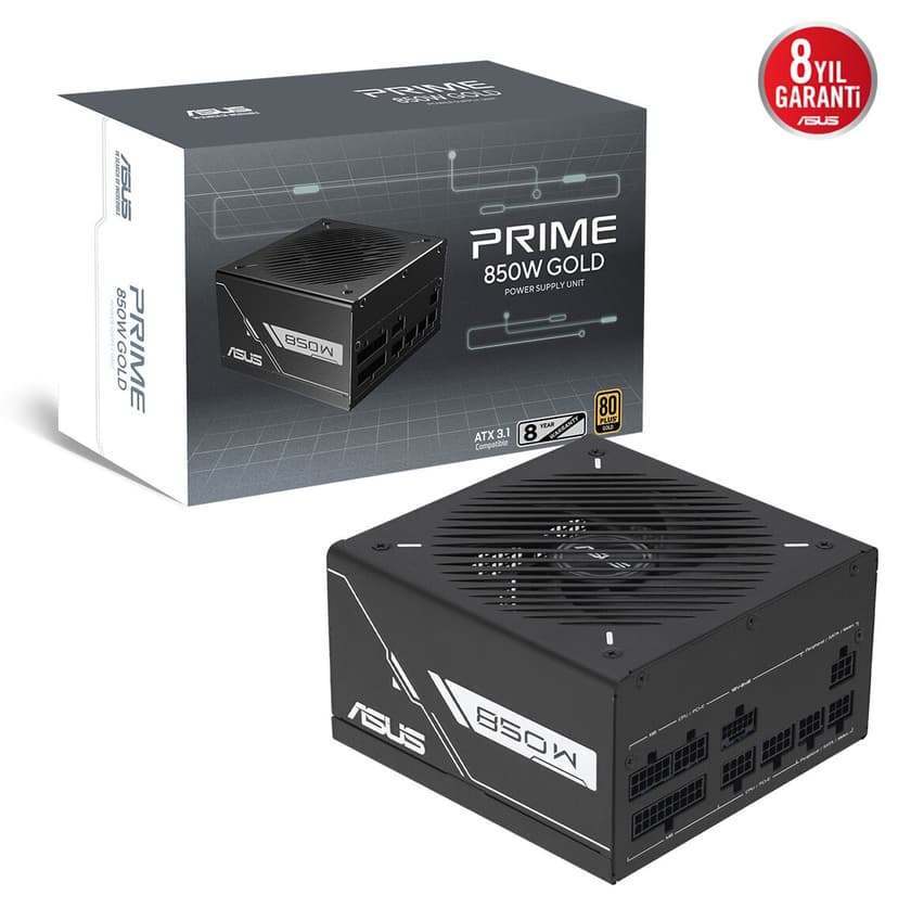 منبع تغذیه ASUS گیمینگ ماژولار کامل 850W Gold 80 Plus مدل Prime 850G منبع تغذیه ASUS گیمینگ ماژولار کامل 850W Gold 80 Plus مدل Prime 850G