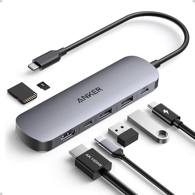 هاب USB C چندپورته 7in1 Anker، اسپلیتر USBC به HDMI با پشتیبانی 4K@60Hz هاب USB C چندپورته 7in1 Anker، اسپلیتر USBC به HDMI با پشتیبانی 4K@60Hz