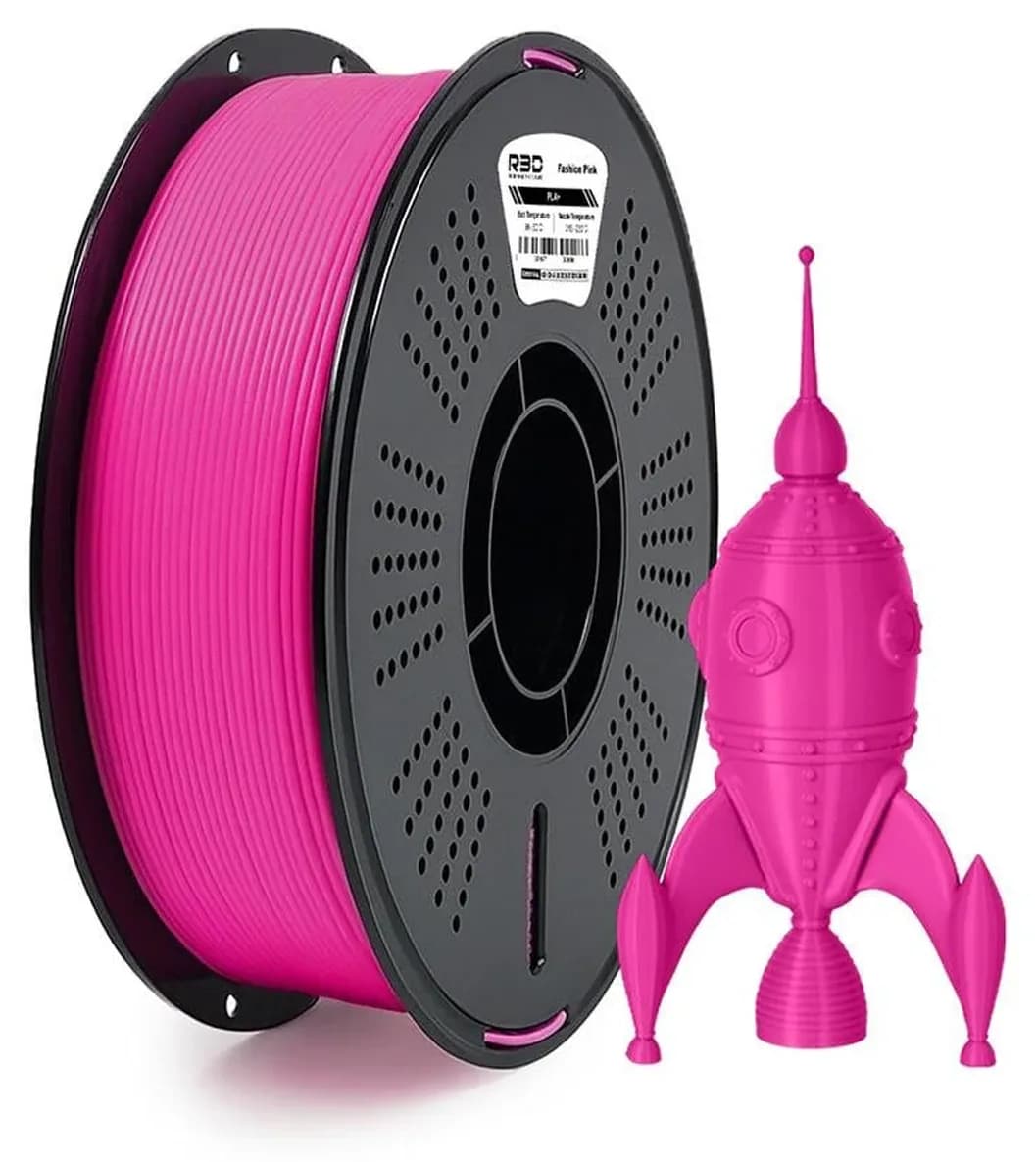 فیلامنت پرینتر سه بعدی R3D PLA+ رنگ صورتی فیلامنت پرینتر سه بعدی R3D PLA+ رنگ صورتی