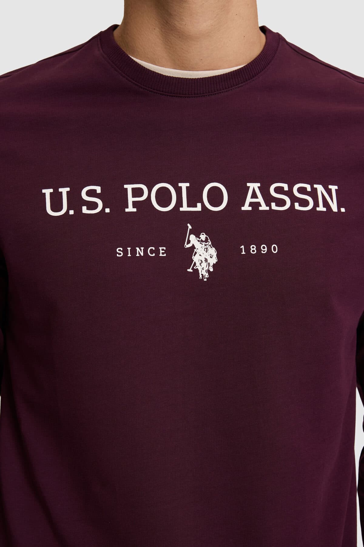 سویشرت مردانه U.S. Polo Assn. بوردو ساده مدل 50333273-VR180 سویشرت مردانه U.S. Polo Assn. بوردو ساده مدل 50333273-VR180