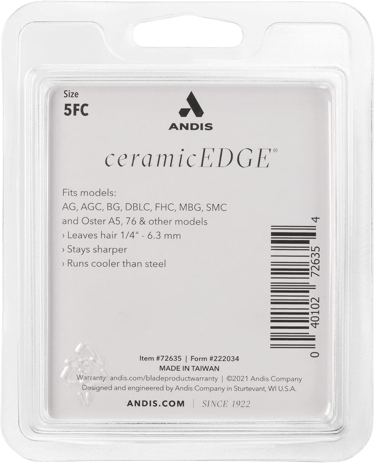 تیغه قابل جدا شدن Andis CeramicEdge مدل 5FC با اندازه 6.33mm تیغه قابل جدا شدن Andis CeramicEdge مدل 5FC با اندازه 6.33mm