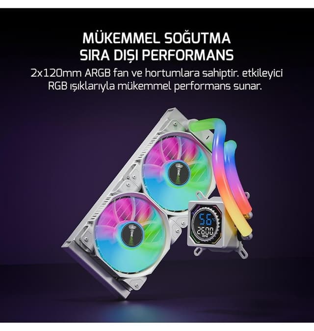 سیستم خنککننده مایع پردازنده GAMEPOWER سفید با لولههای RGB مدل Skadi Square 240 ARGB 240mm سیستم خنککننده مایع پردازنده GAMEPOWER سفید با لولههای RGB مدل Skadi Square 240 ARGB 240mm