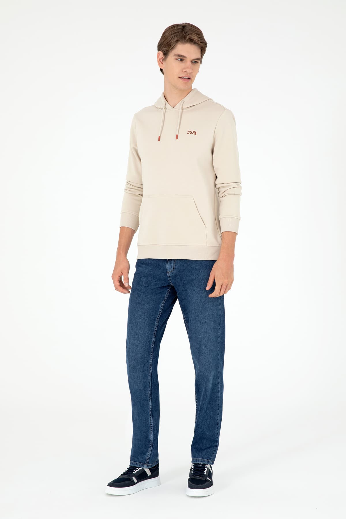 سوئیشرت مردانه U.S. Polo Assn. کلاهدار کرکی رنگ سنگی مدل 50295176-VR049 سوئیشرت مردانه U.S. Polo Assn. کلاهدار کرکی رنگ سنگی مدل 50295176-VR049