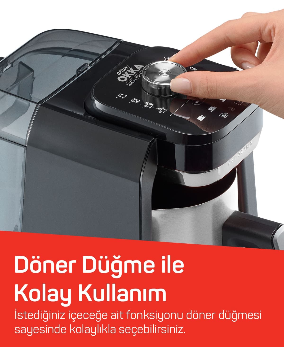 ماشین قهوه ترک Arzum OKKA Rich Pro Plus با ۸ حالت نوشیدنی، ۴ فنجان، کروم، مدل OK0036-0500 ماشین قهوه ترک Arzum OKKA Rich Pro Plus با ۸ حالت نوشیدنی، ۴ فنجان، کروم، مدل OK0036-0500