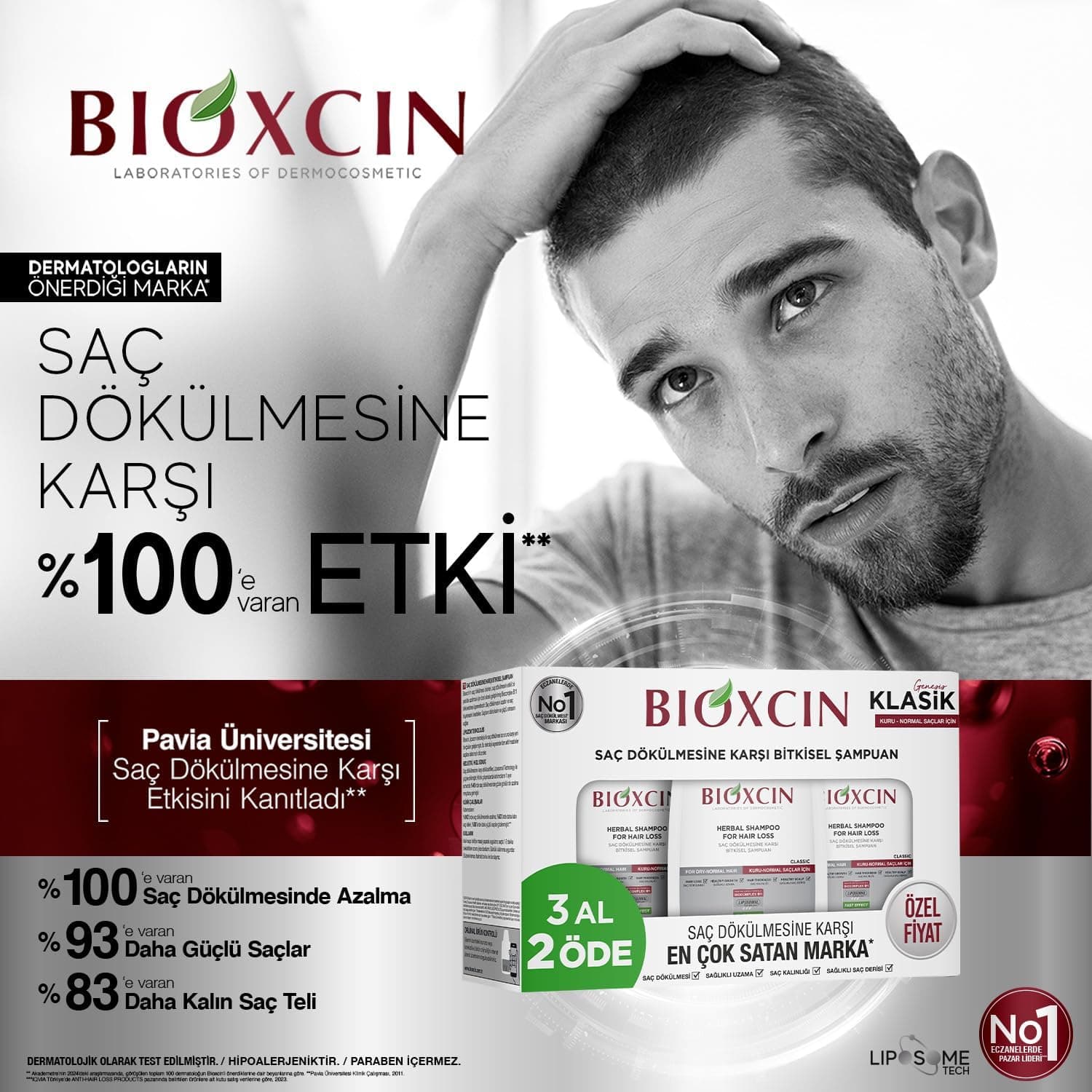 شامپو Bioxcin Klasik گیاهی برای موهای خشک و نرمال ضد ریزش 3×300ml شامپو Bioxcin Klasik گیاهی برای موهای خشک و نرمال ضد ریزش 3×300ml