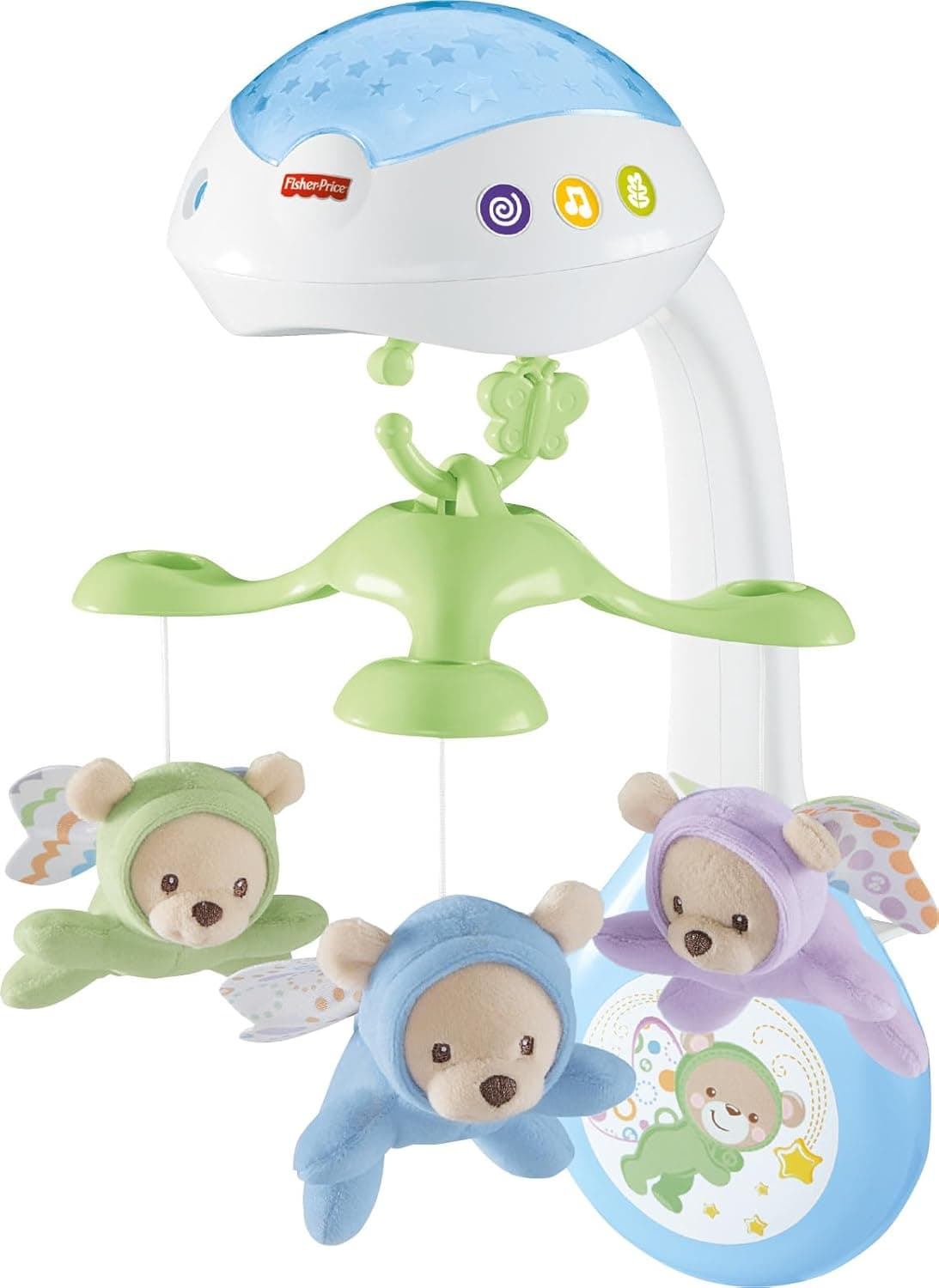 آویز تخت نوزاد Fisher-Price Butterfly Dreams سهکاره پروژکتوردار آویز تخت نوزاد Fisher-Price Butterfly Dreams سهکاره پروژکتوردار