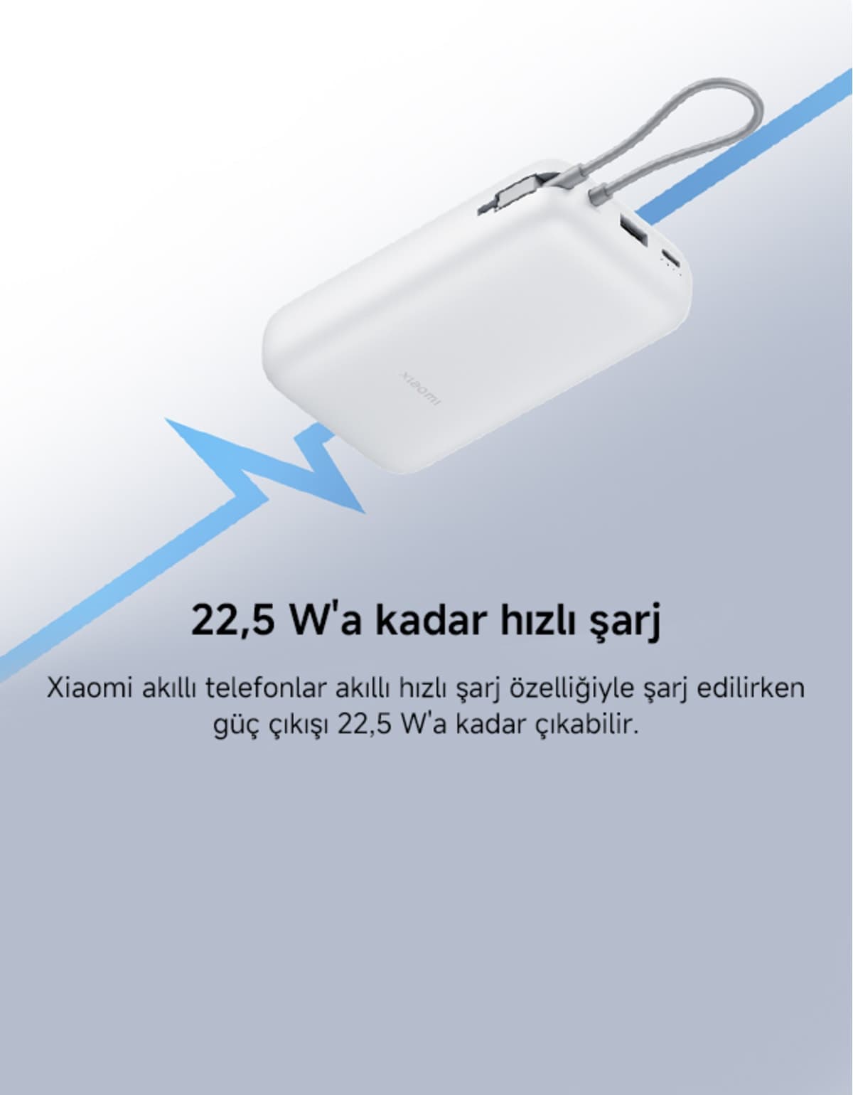 پاوربانک Xiaomi با کابل داخلی خاکستری روشن 20000mAh پاوربانک Xiaomi با کابل داخلی خاکستری روشن 20000mAh