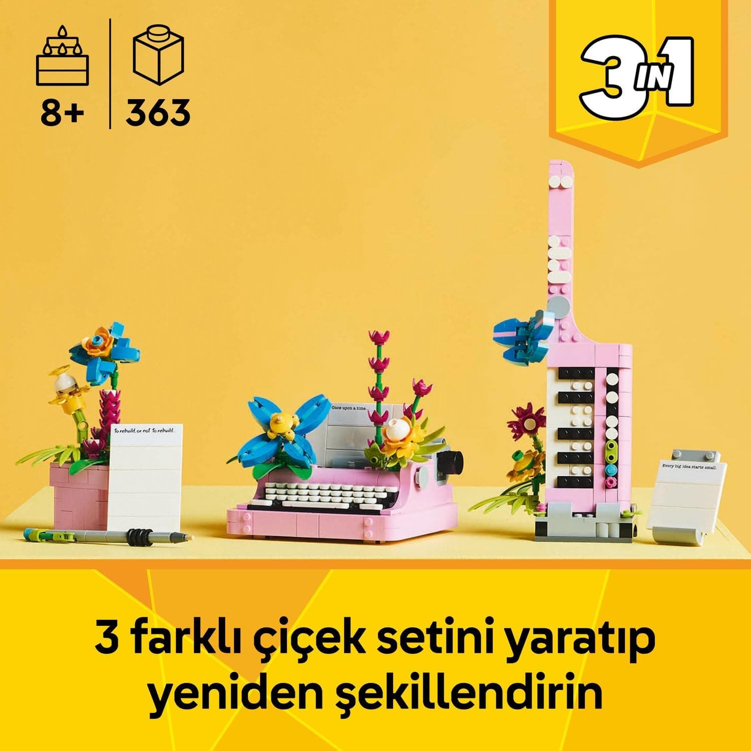 لگو Creator 3 در 1 ماشین تحریر گلدار مدل 31169 لگو Creator 3 در 1 ماشین تحریر گلدار مدل 31169