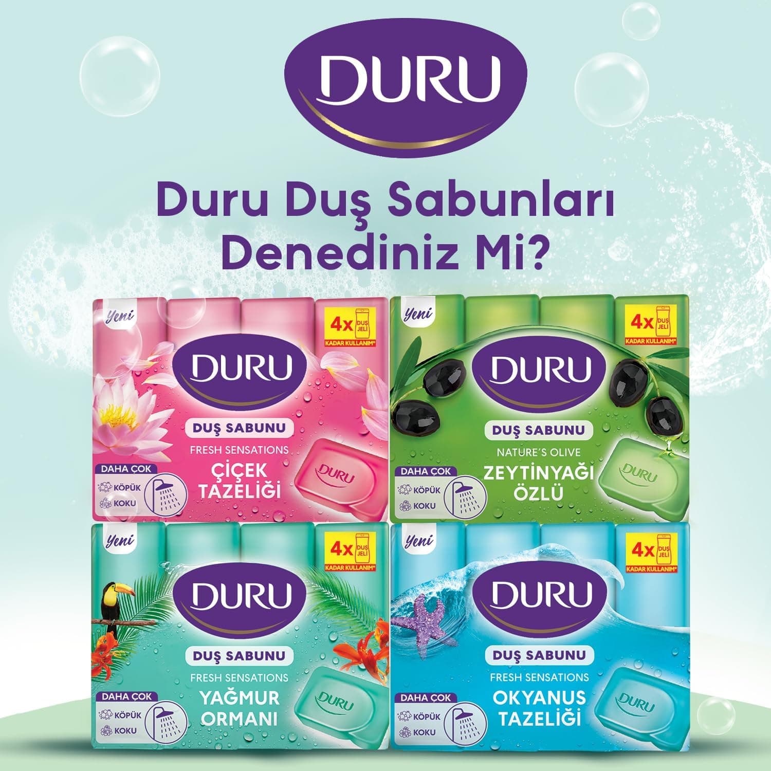 صابون روغن زیتون طبیعی Duru، 150 Gramx4 صابون روغن زیتون طبیعی Duru، 150 Gramx4