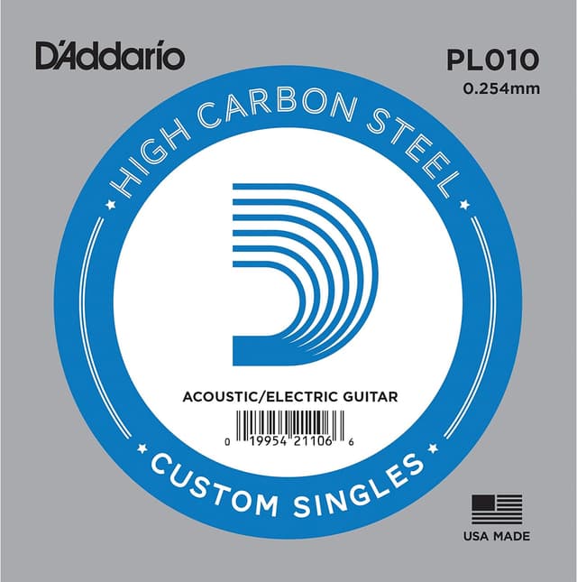 سیم تکی گیتار D'Addario الکتریک و آکوستیک نوت E (Mi) فولاد High Carbon Steel مدل PL010 سیم تکی گیتار D'Addario الکتریک و آکوستیک نوت E (Mi) فولاد High Carbon Steel مدل PL010
