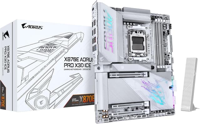 مادربرد GIGABYTE برای AMD AM5 فرم ATX مدل X870E A PRO X ICE مادربرد GIGABYTE برای AMD AM5 فرم ATX مدل X870E A PRO X ICE
