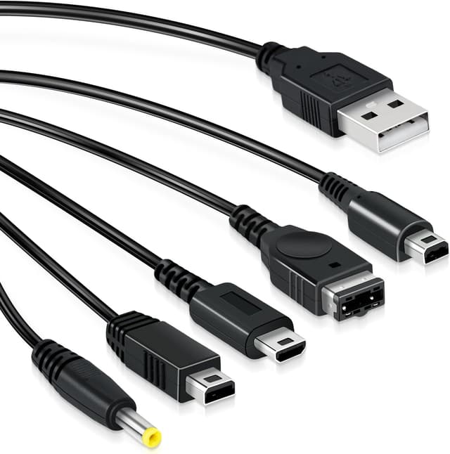 کابل شارژ USB پنجکاره Mcbazel سازگار با Nintendo DS Lite/NDS/New 3DS XL/New 3DS/3DS XL/3DS/2DS/DSi XL/Wii U/GBA SP/PSP 1000/2000/3000 کابل شارژ USB پنجکاره Mcbazel سازگار با Nintendo DS Lite/NDS/New 3DS XL/New 3DS/3DS XL/3DS/2DS/DSi XL/Wii U/GBA SP/PSP 1000/2000/3000