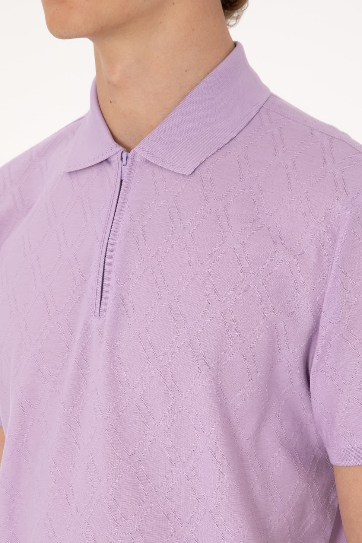 تیشرت مردانه U.S. Polo Assn. فیت معمولی با زیپ بنفش طرحدار مدل 50300832-VR034 تیشرت مردانه U.S. Polo Assn. فیت معمولی با زیپ بنفش طرحدار مدل 50300832-VR034