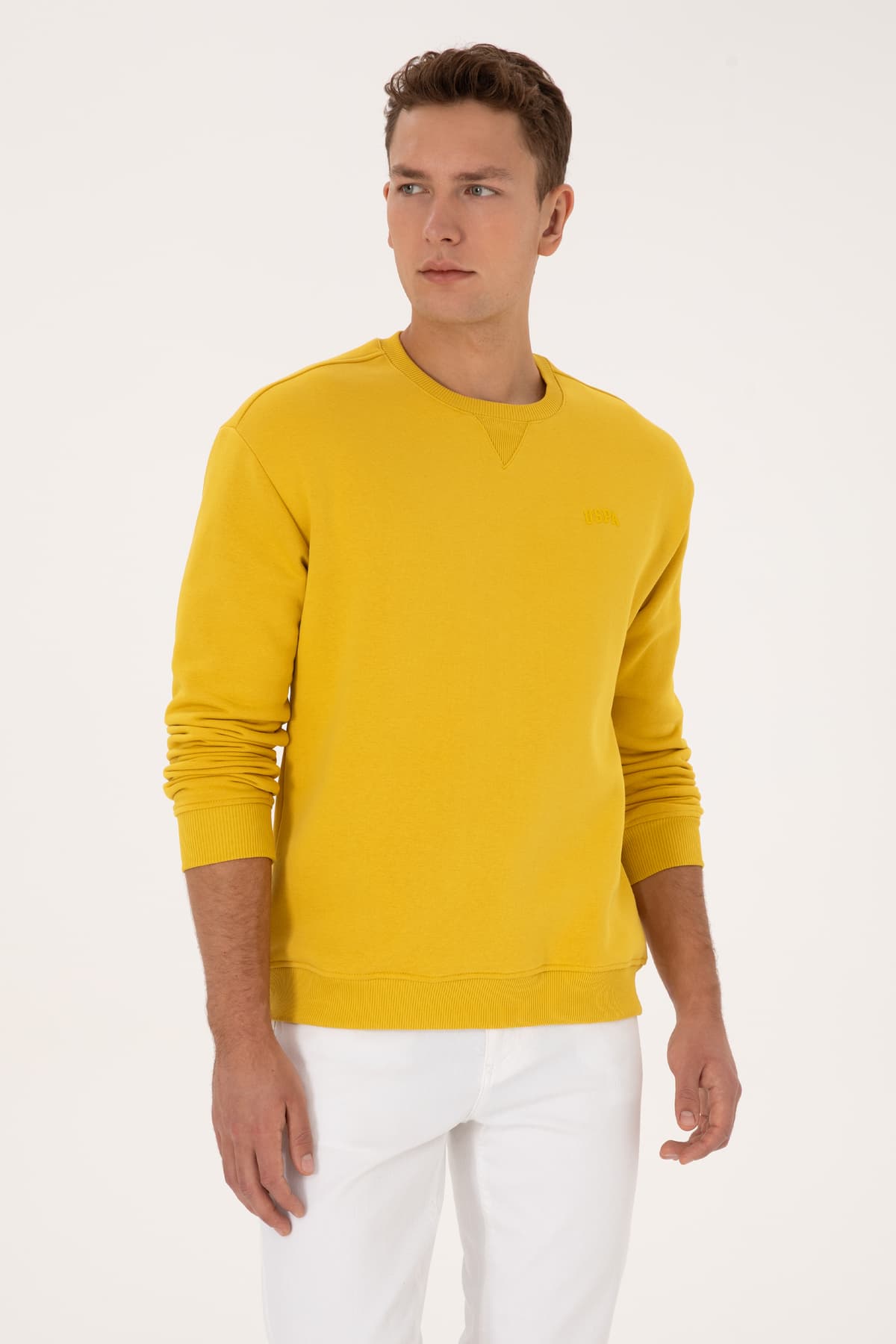 سوئیشرت مردانه U.S. Polo Assn. یقه گرد کامفورت فیت شاردونی زرد مدل 50313757-VR094 سوئیشرت مردانه U.S. Polo Assn. یقه گرد کامفورت فیت شاردونی زرد مدل 50313757-VR094