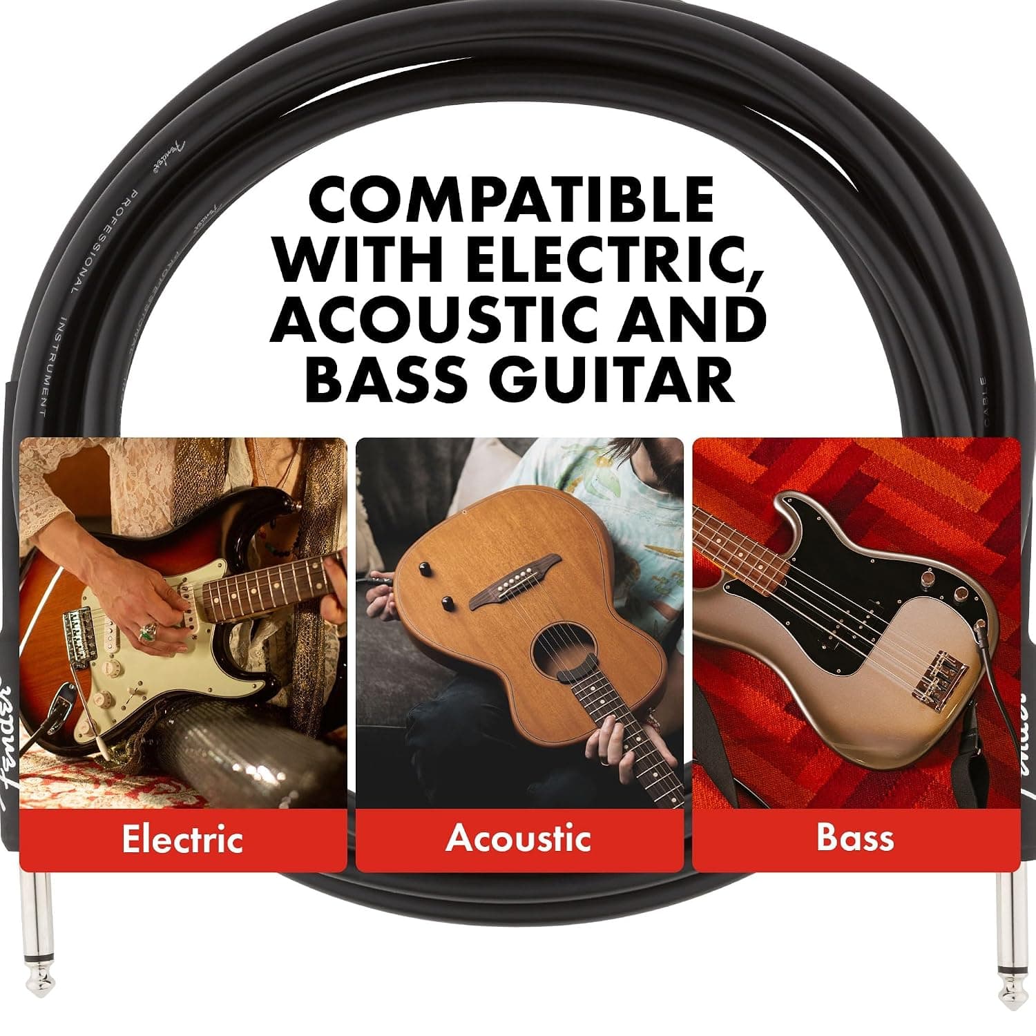 کابل ساز Fender مدل Professional Series طول 3 متر کابل ساز Fender مدل Professional Series طول 3 متر