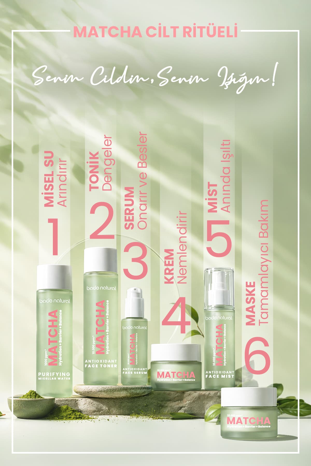 اسپری صورت Bade Natural Matcha آنتیاکسیدان Glass Skin آبرسان و طراوتبخش 100 ml اسپری صورت Bade Natural Matcha آنتیاکسیدان Glass Skin آبرسان و طراوتبخش 100 ml