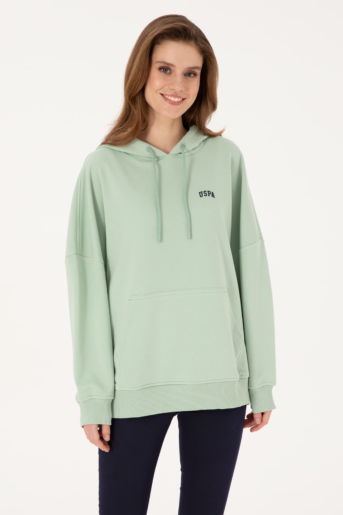 سوئیشرت زنانه U.S. Polo Assn. کاپوشوندار سبز آبی بیسیک مدل 50297324-VR048 سوئیشرت زنانه U.S. Polo Assn. کاپوشوندار سبز آبی بیسیک مدل 50297324-VR048