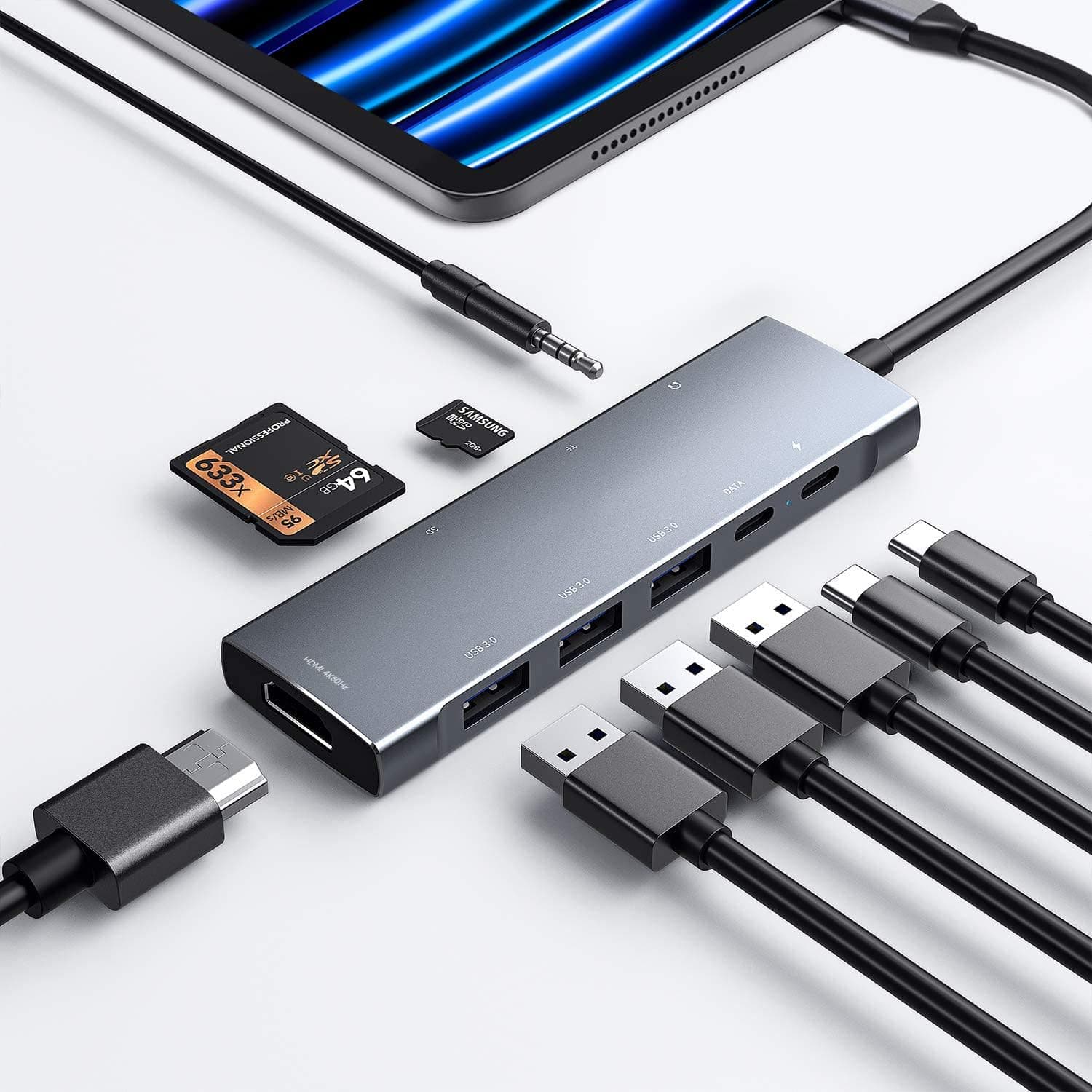 هاب USB-C 9 در 1 NXPGKEA با خروجی 4K HDMI برای iPad هاب USB-C 9 در 1 NXPGKEA با خروجی 4K HDMI برای iPad