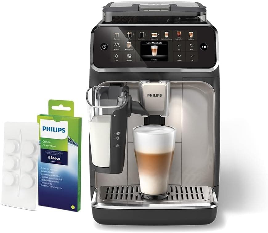 اسپرسوساز تماماتوماتیک Philips سری 5500 LatteGo مدل EP5547/90 همراه قرص حلکننده روغن قهوه CA6704/10 اسپرسوساز تماماتوماتیک Philips سری 5500 LatteGo مدل EP5547/90 همراه قرص حلکننده روغن قهوه CA6704/10