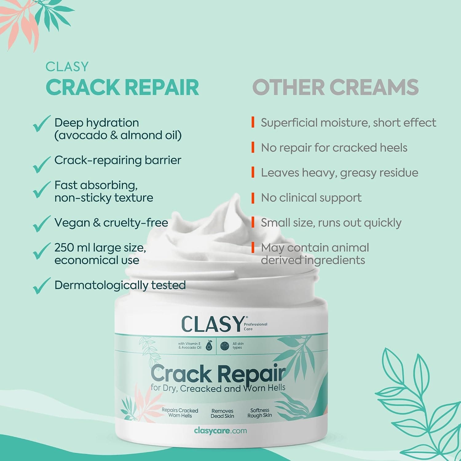 کرم ترک پاشنه CLASYCARE با ویتامین E و روغن آووکادو 100 ml کرم ترک پاشنه CLASYCARE با ویتامین E و روغن آووکادو 100 ml
