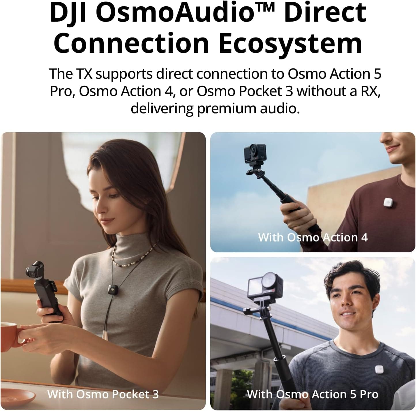 میکروفون بیسیم برای دوربین، iPhone و Android مدل DJI Mic Mini (2TX+1RX+Charging Case) با حذف نویز میکروفون بیسیم برای دوربین، iPhone و Android مدل DJI Mic Mini (2TX+1RX+Charging Case) با حذف نویز