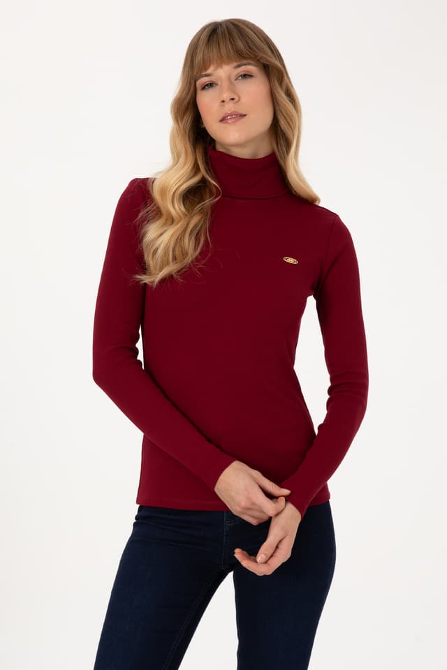 سوئیشرت زنانه U.S. Polo Assn. بوردو یقه ماهیگیری مدل 50313430-VR014 سوئیشرت زنانه U.S. Polo Assn. بوردو یقه ماهیگیری مدل 50313430-VR014