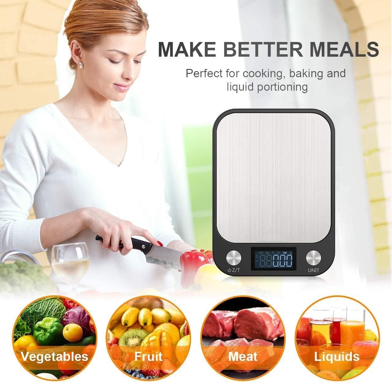 ترازوی آشپزخانه دیجیتال RoyalPolar صفحه LCD بزرگ ظرفیت 5kg تا 15kg مشکی ترازوی آشپزخانه دیجیتال RoyalPolar صفحه LCD بزرگ ظرفیت 5kg تا 15kg مشکی