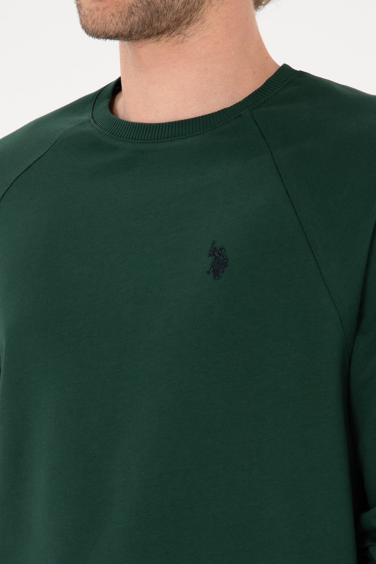 سویشرت مردانه یقه گرد فیت معمولی U.S. Polo Assn. سبز تیره نازک مدل 50313752-VR079 سویشرت مردانه یقه گرد فیت معمولی U.S. Polo Assn. سبز تیره نازک مدل 50313752-VR079