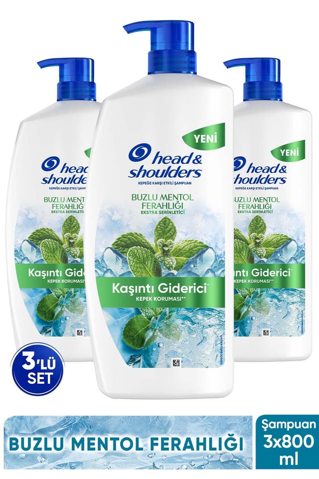 شامپو Head & Shoulders ضد خارش با حس خنکی منتول یخی 800 ml x 3 شامپو Head & Shoulders ضد خارش با حس خنکی منتول یخی 800 ml x 3