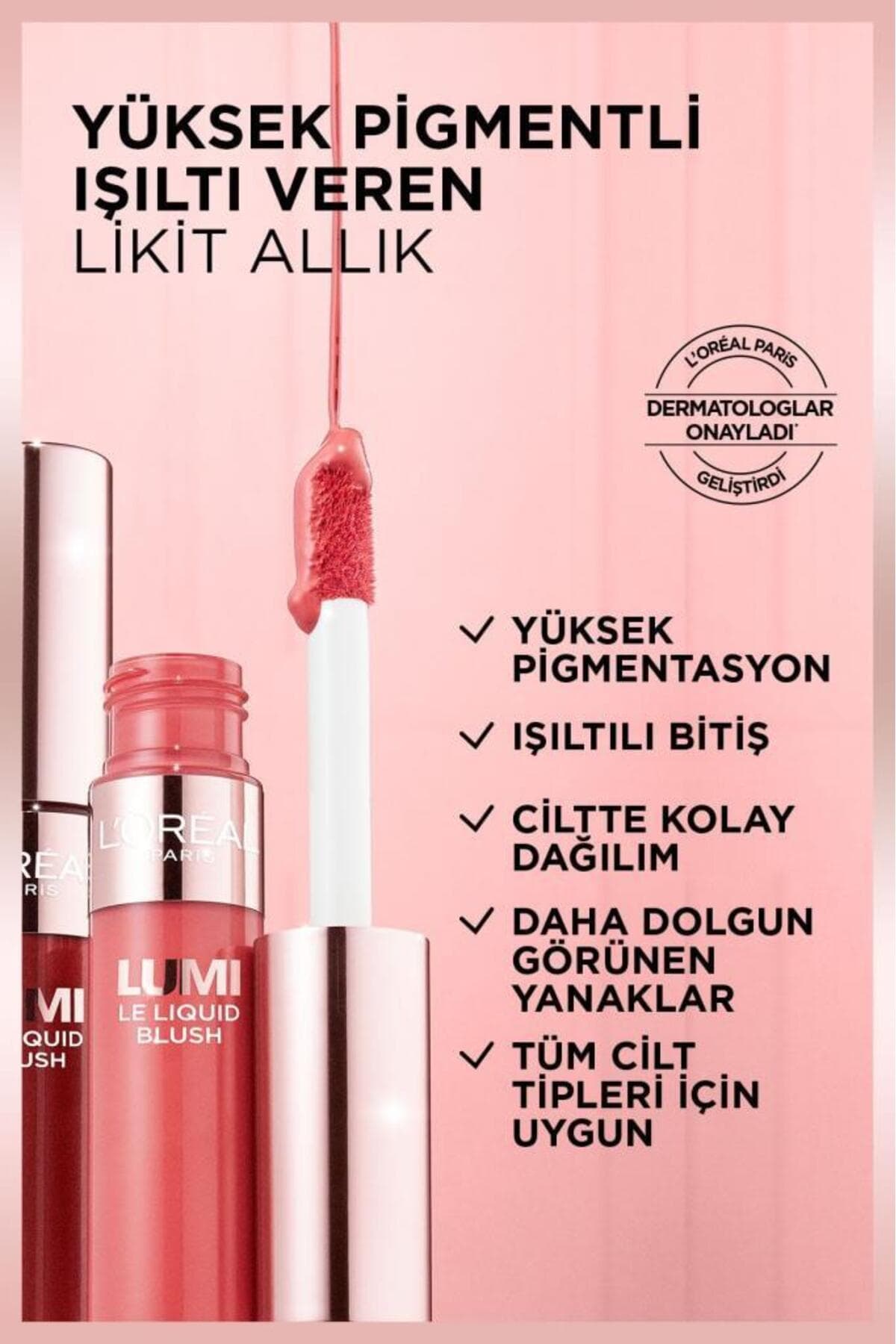 رژگونه مایع L'Oreal Paris Lumi Blush مدل 630 Glowy True Rose رژگونه مایع L'Oreal Paris Lumi Blush مدل 630 Glowy True Rose