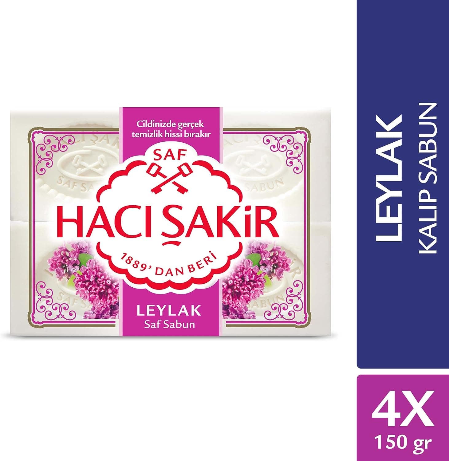 صابون قالبی Hacı Şakir لیلکی 4 عدد صابون قالبی Hacı Şakir لیلکی 4 عدد