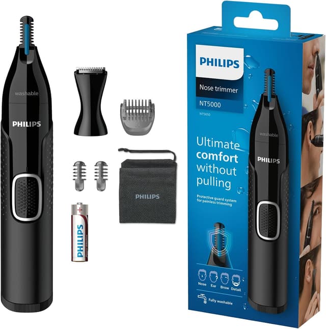 ماشین اصلاح بینی، گوش و ابرو مردانه Philips باتریخور Series 5000 مشکی مدل NT5650/16 ماشین اصلاح بینی، گوش و ابرو مردانه Philips باتریخور Series 5000 مشکی مدل NT5650/16